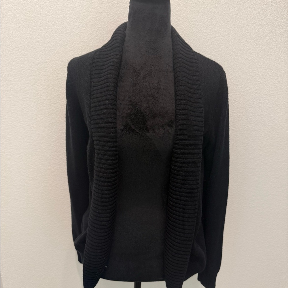 Black Open Front Cardigan